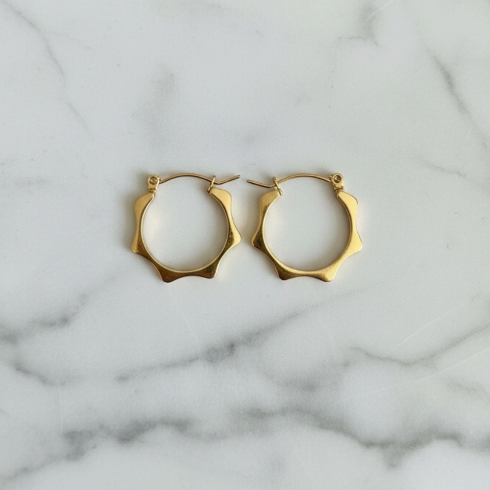 Gold Stainless Steel Hoop Earrings